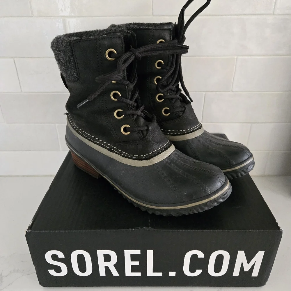 Sorel Slimpack II Lace-Up Waterproof Leather Insulated Rubber Winter Snow Boot 9 - Picture 1 of 9
